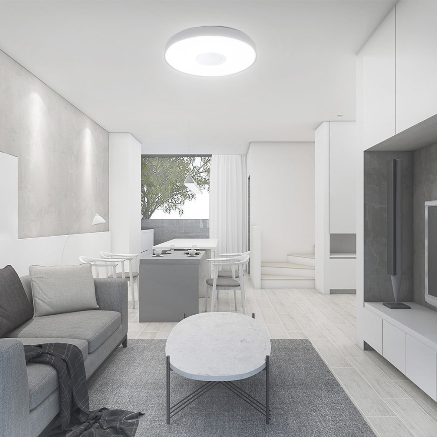 LED Prigušiva stropna svjetiljka LED/40W/230V 3000-6500K 39 cm bijela + daljinski upravljač