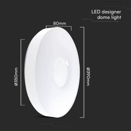 LED Prigušiva stropna svjetiljka LED/40W/230V 3000-6500K 39 cm bijela + daljinski upravljač