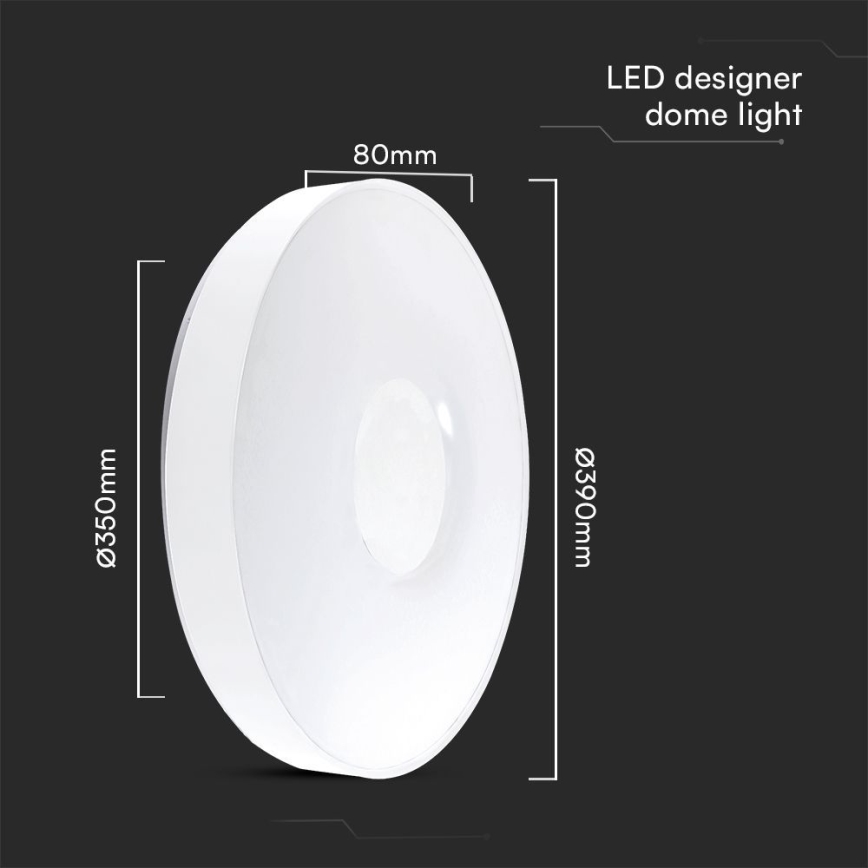 LED Prigušiva stropna svjetiljka LED/40W/230V 3000-6500K 39 cm bijela + daljinski upravljač