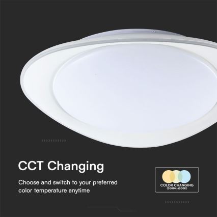 LED Prigušiva stropna svjetiljka LED/40W/230V 3000-6500K 45 cm bijela + daljinski upravljač