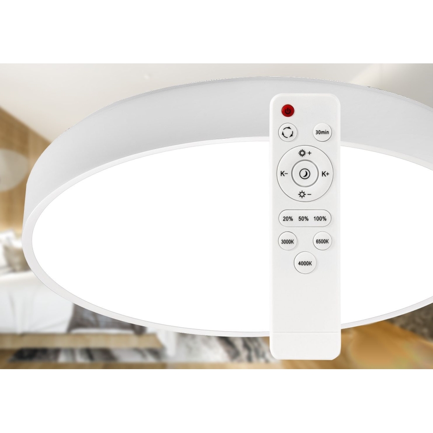 LED Prigušiva stropna svjetiljka LED/40W/230V 3000-6500K pr. 40 cm bijela + daljinski upravljač