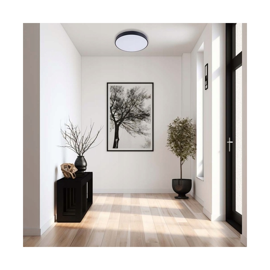 LED Prigušiva stropna svjetiljka LED/40W/230V 3000-6500K pr. 40 cm crna + daljinski upravljač