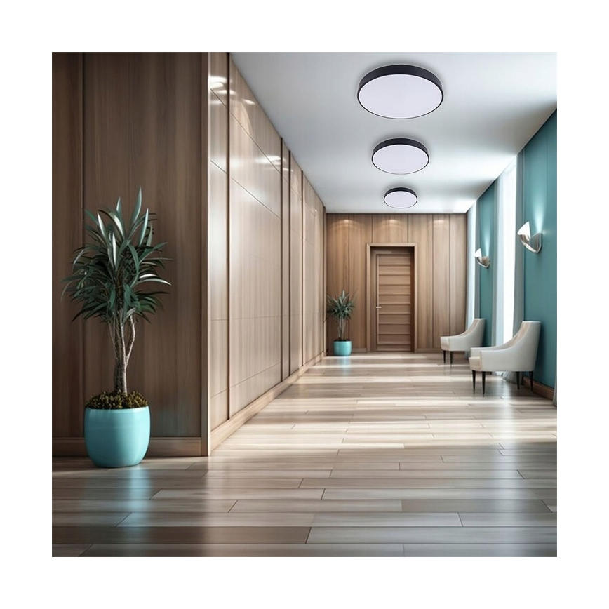 LED Prigušiva stropna svjetiljka LED/40W/230V 3000-6500K pr. 40 cm crna + daljinski upravljač