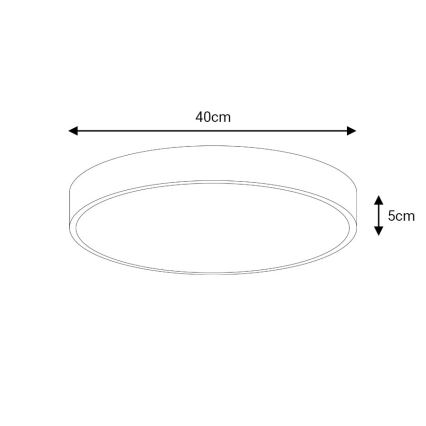 LED Prigušiva stropna svjetiljka LED/40W/230V 3000-6500K pr. 40 cm crna + daljinski upravljač