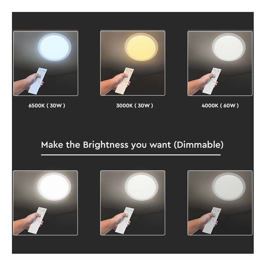 LED Prigušiva stropna svjetiljka LED/40W/230V 3000K/4000K/6500K + DU