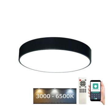 LED Prigušiva stropna svjetiljka LED/50W/230V 3000-6500K crna + daljinski upravljač