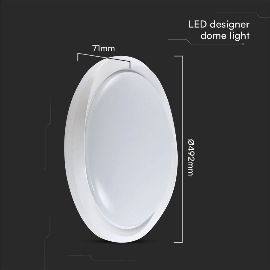 LED Prigušiva stropna svjetiljka LED/60W/230V 3000-6500K 49,2 cm bijela + daljinski upravljač