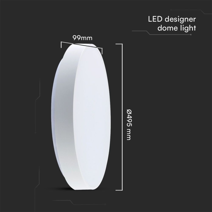 LED Prigušiva stropna svjetiljka LED/60W/230V 3000-6500K 49,5 cm bijela + daljinski upravljač