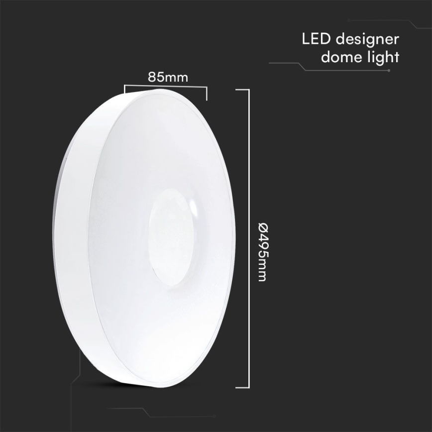 LED Prigušiva stropna svjetiljka LED/60W/230V 3000-6500K 49,5 cm bijela + daljinski upravljač