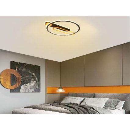 LED Prigušiva stropna svjetiljka LED/60W/230V 3000-6500K crna + daljinski upravljač