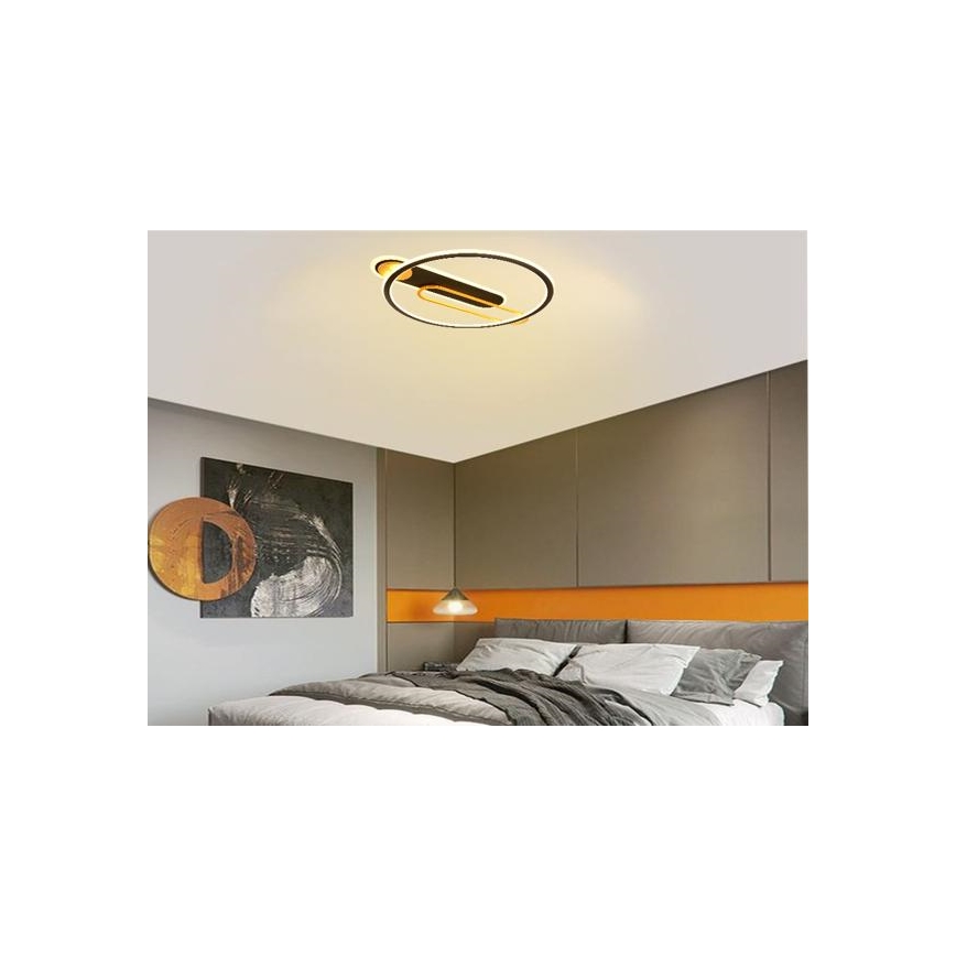 LED Prigušiva stropna svjetiljka LED/60W/230V 3000-6500K crna + daljinski upravljač