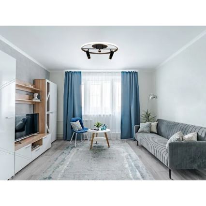 LED Prigušiva stropna svjetiljka LED/60W/230V 3000-6500K crna + daljinski upravljač