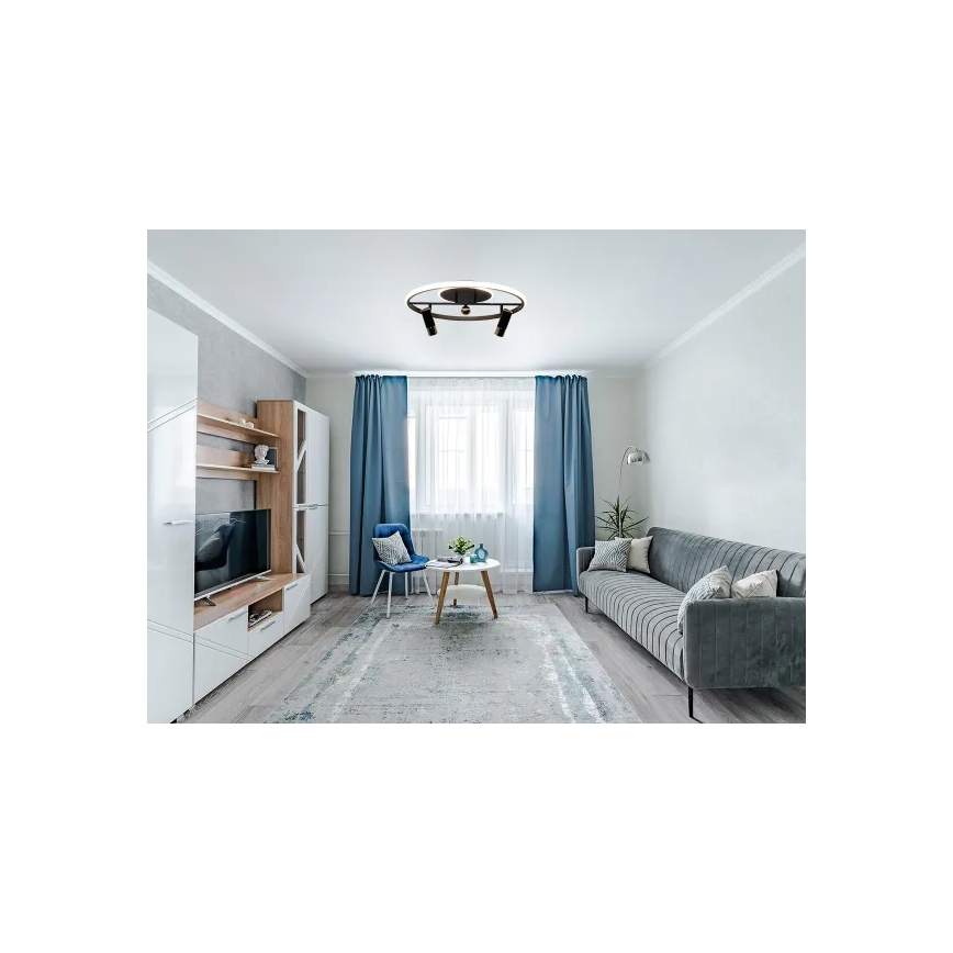 LED Prigušiva stropna svjetiljka LED/60W/230V 3000-6500K crna + daljinski upravljač