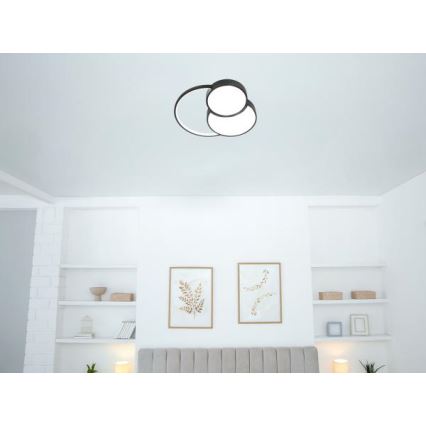 LED Prigušiva stropna svjetiljka LED/60W/230V 3000-6500K crna + daljinski upravljač