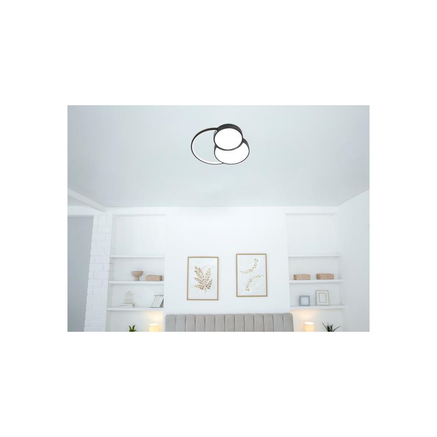 LED Prigušiva stropna svjetiljka LED/60W/230V 3000-6500K crna + daljinski upravljač