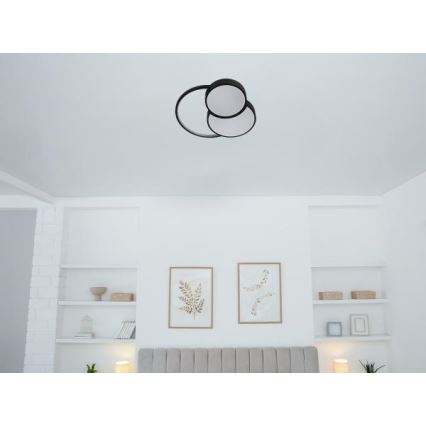 LED Prigušiva stropna svjetiljka LED/60W/230V 3000-6500K crna + daljinski upravljač