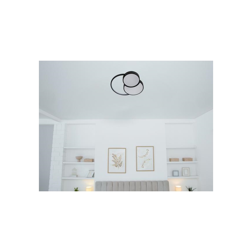 LED Prigušiva stropna svjetiljka LED/60W/230V 3000-6500K crna + daljinski upravljač