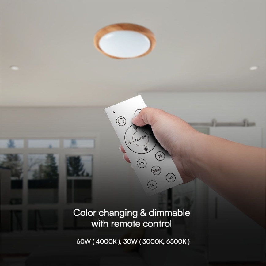 LED Prigušiva stropna svjetiljka LED/60W/230V 3000-6500K pr. 49 cm + daljinski upravljač