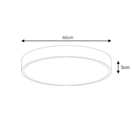 LED Prigušiva stropna svjetiljka LED/60W/230V 3000-6500K pr. 60 cm crna + daljinski upravljač