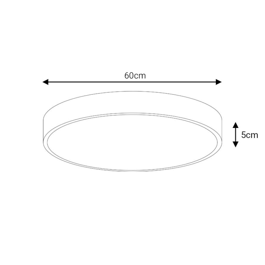 LED Prigušiva stropna svjetiljka LED/60W/230V 3000-6500K pr. 60 cm crna + daljinski upravljač