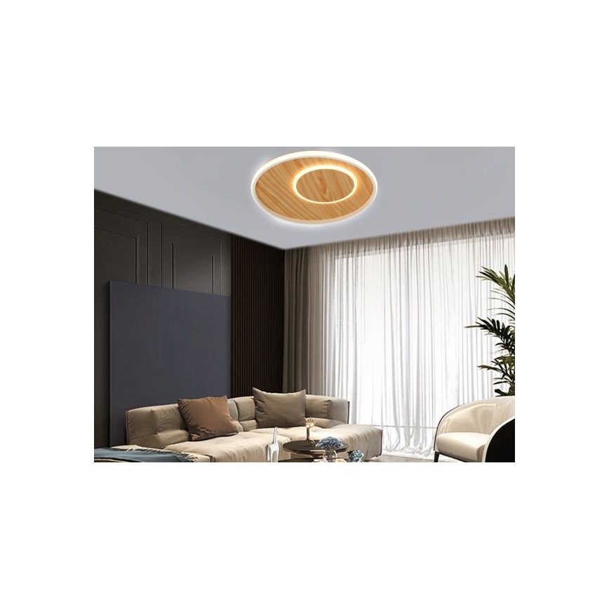 LED Prigušiva stropna svjetiljka LED/65W/230V 3000-6500K smeđa +daljinski upravljač