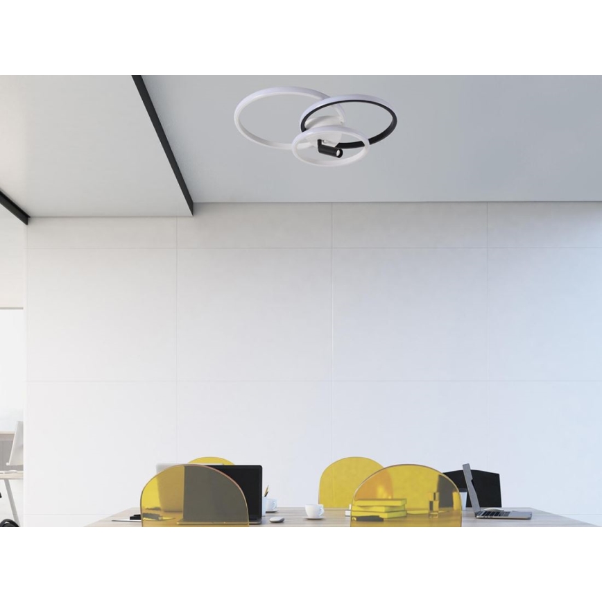 LED Prigušiva stropna svjetiljka LED/70W/230V 3000-6500K bijela/crna + daljinski upravljač