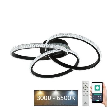 LED Prigušiva stropna svjetiljka LED/70W/230V 3000-6500K crna + daljinski upravljač