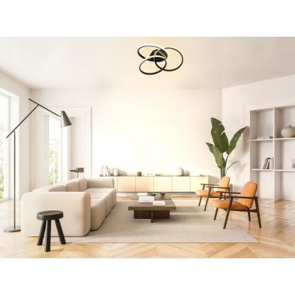 LED Prigušiva stropna svjetiljka LED/70W/230V 3000-6500K crna + daljinski upravljač