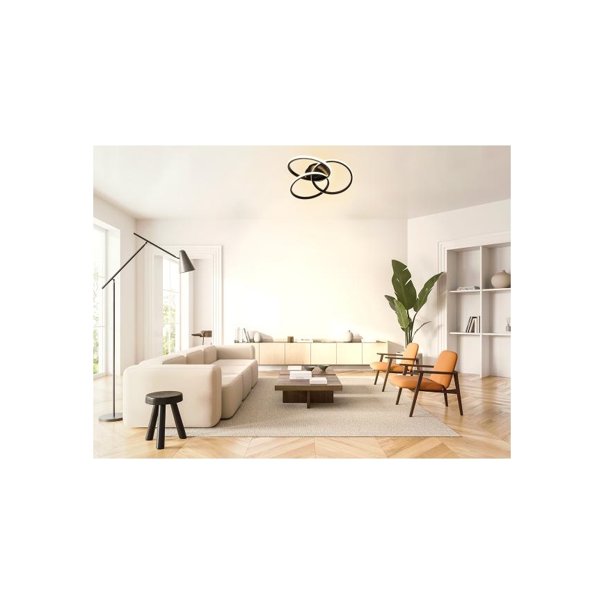 LED Prigušiva stropna svjetiljka LED/70W/230V 3000-6500K crna + daljinski upravljač