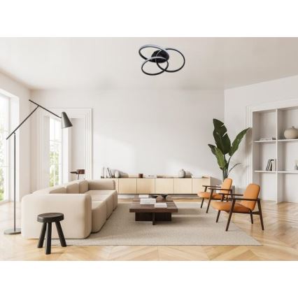 LED Prigušiva stropna svjetiljka LED/70W/230V 3000-6500K crna + daljinski upravljač