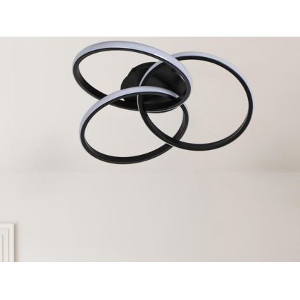 LED Prigušiva stropna svjetiljka LED/70W/230V 3000-6500K crna + daljinski upravljač
