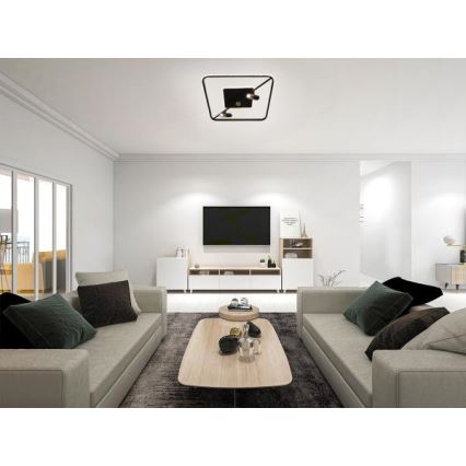 LED Prigušiva stropna svjetiljka LED/70W/230V 3000-6500K crna + daljinski upravljač