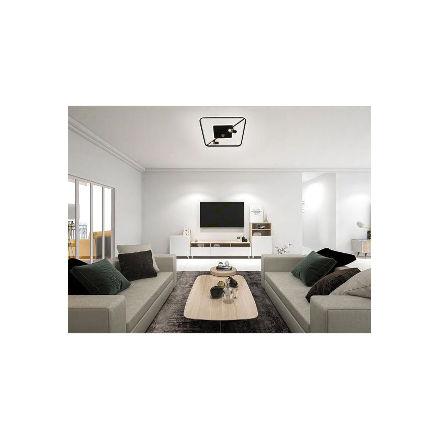 LED Prigušiva stropna svjetiljka LED/70W/230V 3000-6500K crna + daljinski upravljač