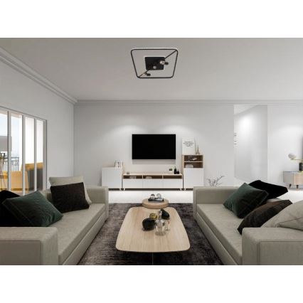 LED Prigušiva stropna svjetiljka LED/70W/230V 3000-6500K crna + daljinski upravljač