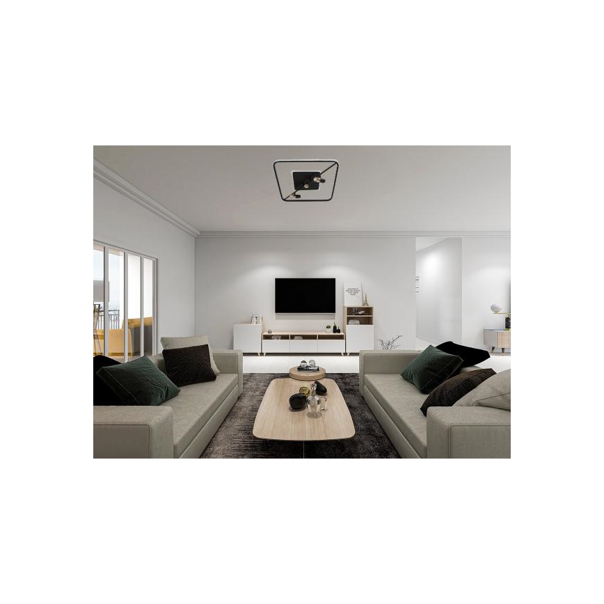 LED Prigušiva stropna svjetiljka LED/70W/230V 3000-6500K crna + daljinski upravljač