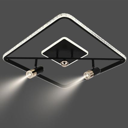 LED Prigušiva stropna svjetiljka LED/70W/230V 3000-6500K crna + daljinski upravljač