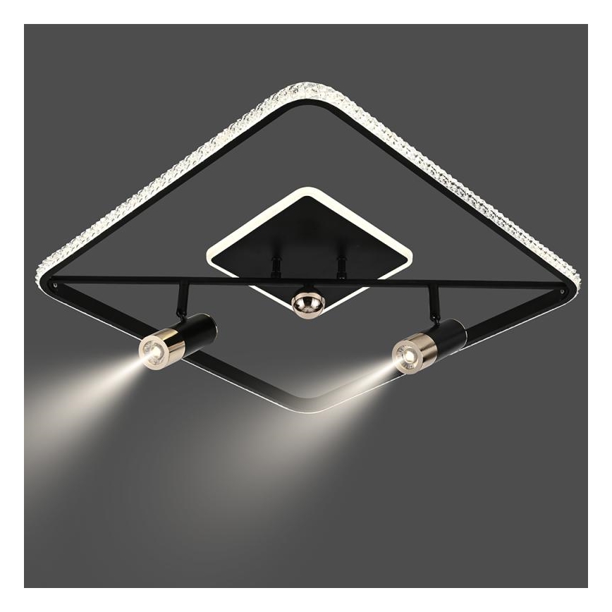 LED Prigušiva stropna svjetiljka LED/70W/230V 3000-6500K crna + daljinski upravljač