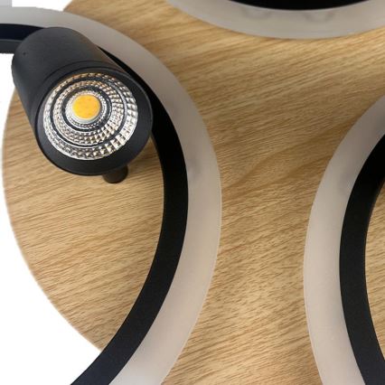 LED Prigušiva stropna svjetiljka LED/70W/230V 3000-6500K crna/smeđa + daljinski upravljač