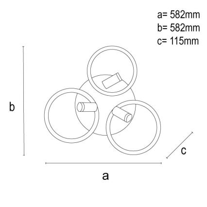 LED Prigušiva stropna svjetiljka LED/70W/230V 3000-6500K crna/smeđa + daljinski upravljač
