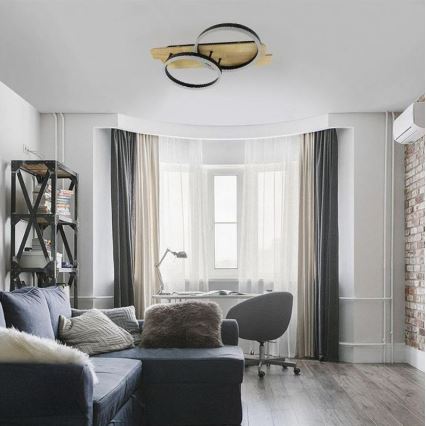 LED Prigušiva stropna svjetiljka LED/70W/230V 3000-6500K hrast + daljinski upravljač