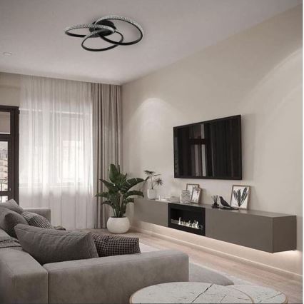 LED Prigušiva stropna svjetiljka LED/70W/230V 3000-6500K crna + daljinski upravljač
