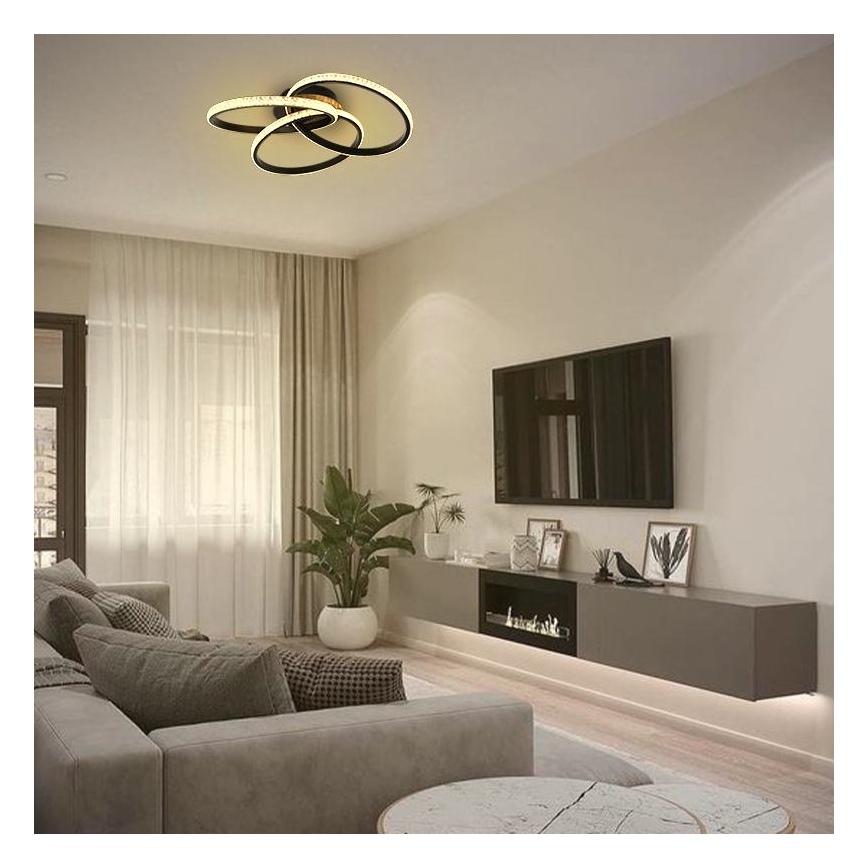 LED Prigušiva stropna svjetiljka LED/70W/230V 3000-6500K crna + daljinski upravljač