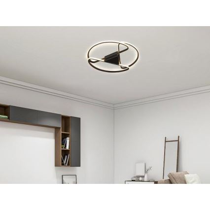 LED Prigušiva stropna svjetiljka LED/75W/230V 3000-6500K crna + daljinski upravljač