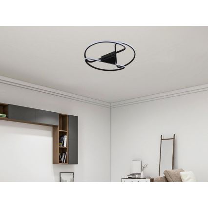 LED Prigušiva stropna svjetiljka LED/75W/230V 3000-6500K crna + daljinski upravljač
