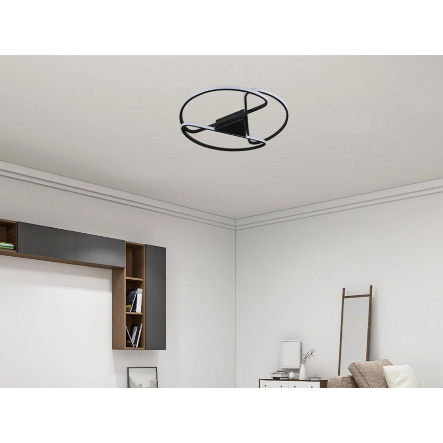 LED Prigušiva stropna svjetiljka LED/75W/230V 3000-6500K crna + daljinski upravljač