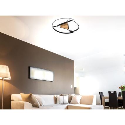 LED Prigušiva stropna svjetiljka LED/75W/230V 3000-6500K smeđa/crna + daljinski upravljač