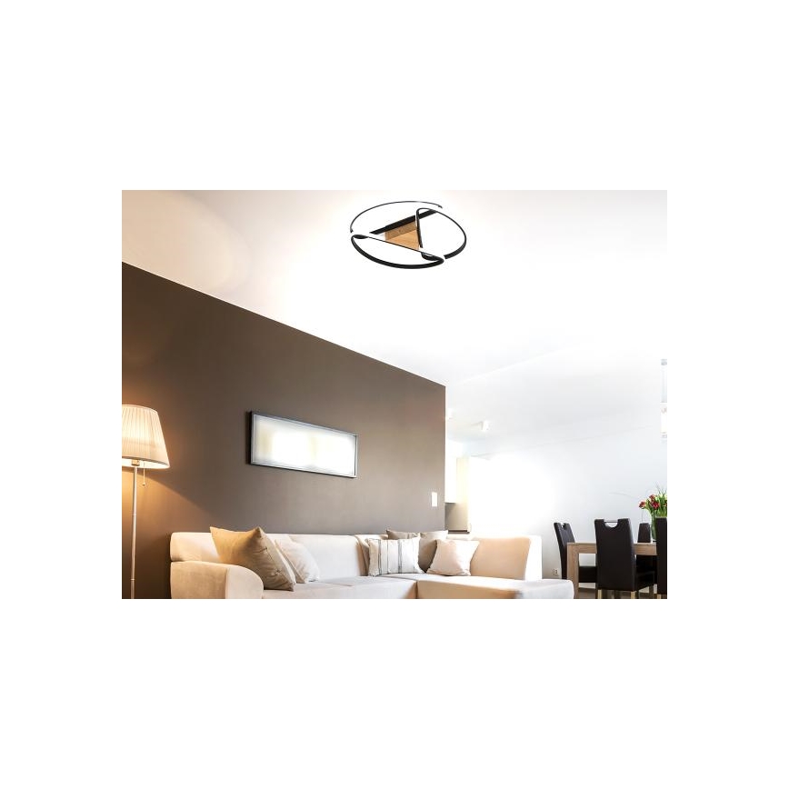 LED Prigušiva stropna svjetiljka LED/75W/230V 3000-6500K smeđa/crna + daljinski upravljač