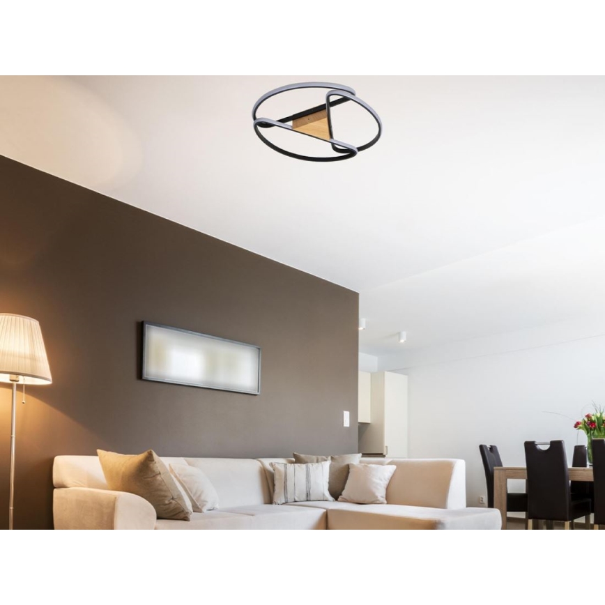 LED Prigušiva stropna svjetiljka LED/75W/230V 3000-6500K smeđa/crna + daljinski upravljač