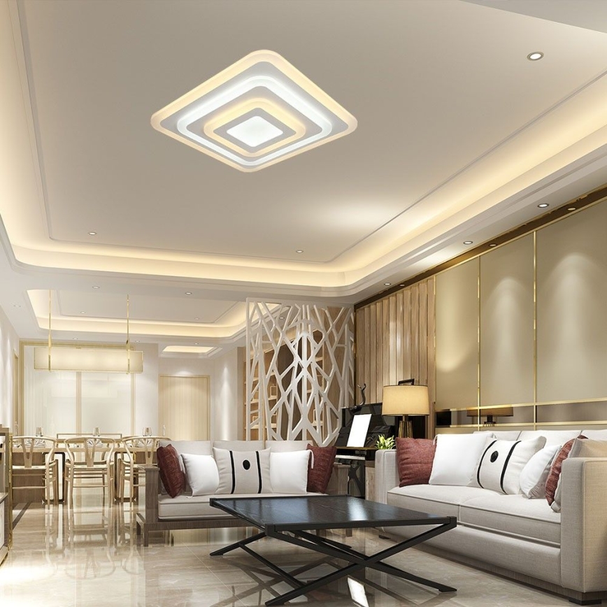 LED Prigušiva stropna svjetiljka LED/77W/230V 3000-6500K 49,5x49,5 cm + daljinski upravljač