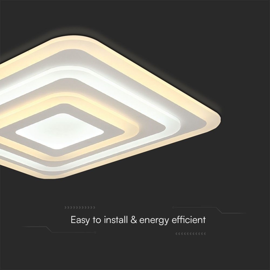 LED Prigušiva stropna svjetiljka LED/77W/230V 3000-6500K 49,5x49,5 cm + daljinski upravljač